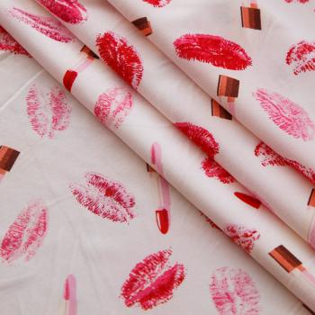 Вискоза "Лоренцо" стрейч 036-17684 молочный принтованный