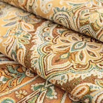 Гобелен гостиный 513-02-21 коричнево-бирюзовый вензеля