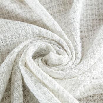 Твид шанель 052-04393 серебристо-белый