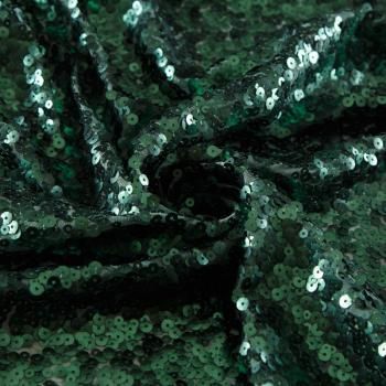 Пайетки на сетке 055-12707 бутылочный зеленый