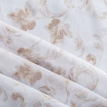 Тюль 529-01-79 белый принтованный