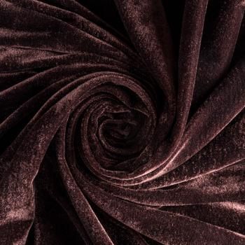 Бархат стрейч К33-776 шоколадный однотонный