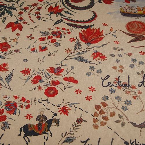 Шерсть плательная 066-14807 светло-бежевый принтованный