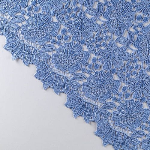 Гипюр-макраме К3-735 небесно-голубой однотонный