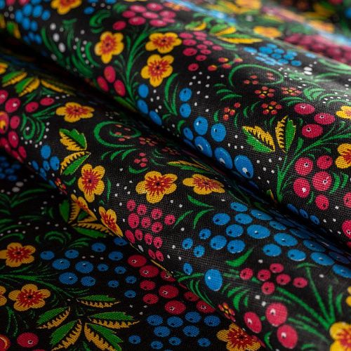 Бязь 007-00694 черный принтованный