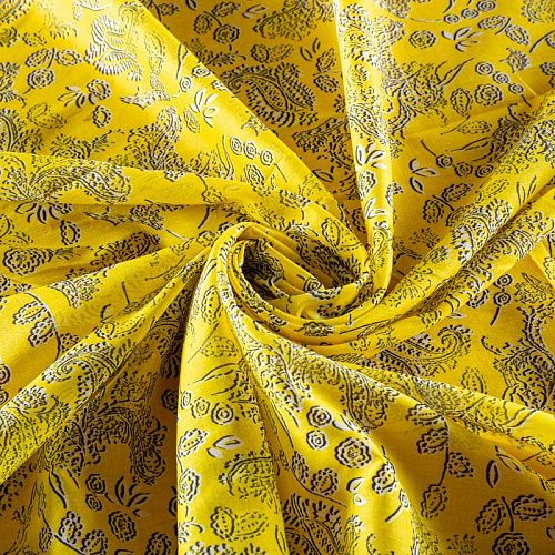 Батист 003-00870 желтый принтованный