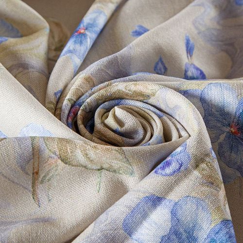 Лен-вискоза 035-13551 серый шелк принтованный