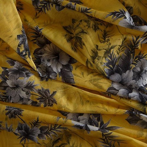 Батист 003-15050 желтый принтованный