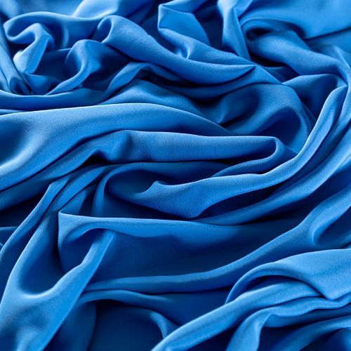 Крепдешин натуральный 028-09438 небесно-голубой однотонный