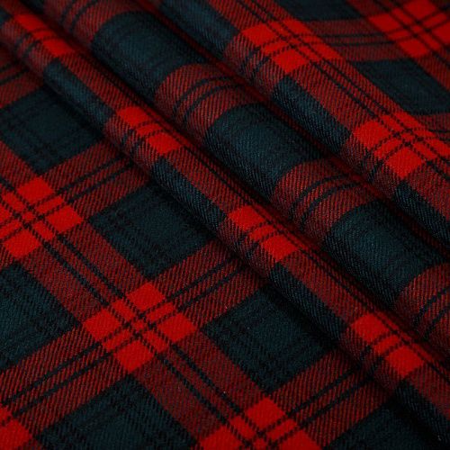 Шерсть костюмная 025-19097 красный клетка