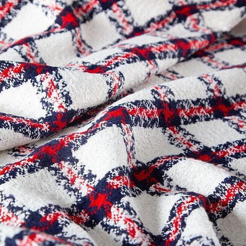 Твид дублированный Gucci 052-20147 молочный клетка