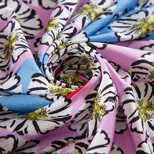 Трикотаж масло 056-12492 розовый принтованный