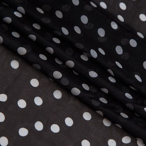 Шифон 068-16537 черный принтованный