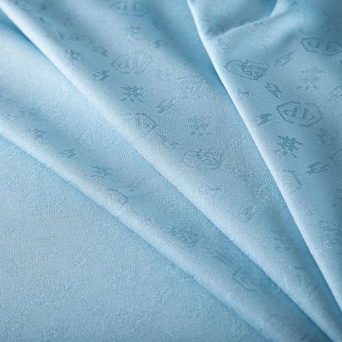 Трикотаж жаккардовый Philipp Plein 056-20152 ментолово-голубой