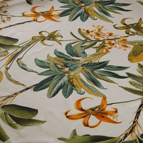 Шелк-штапель 069-16196 экрю принтованный