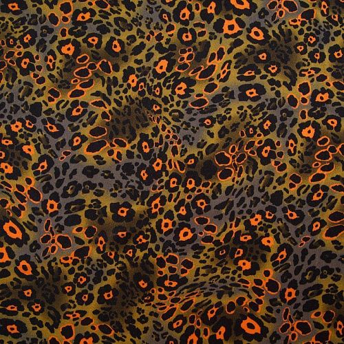 Креп плательный 026-12352 оливковый хаки принтованный