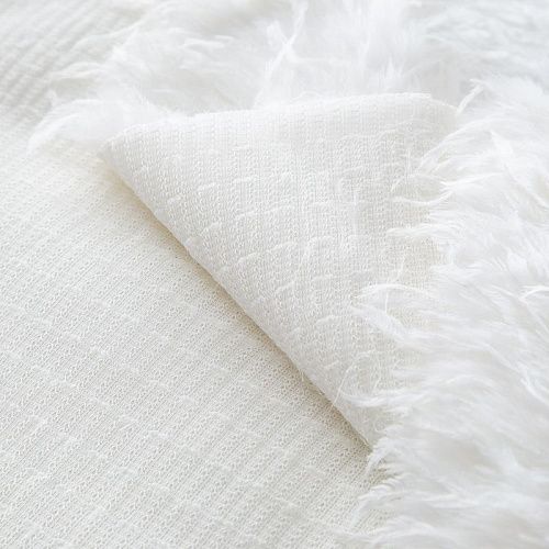 Мех/перо искусственный на трикотажной основе 037-20747 белый