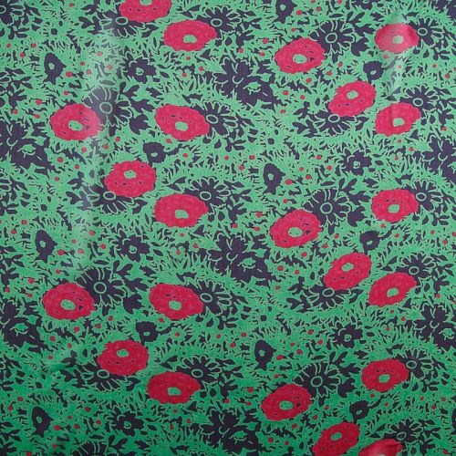 Шифон шелковый 068-12255 зеленый принтованный