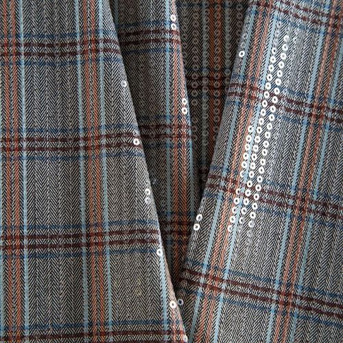 Хлопок с пайетками 063-16329 серый принтованный