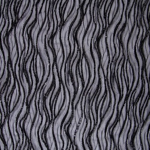 Шантильи с вышивкой и бисером 031-19786 черный