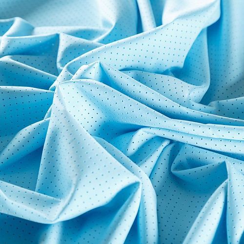 Лайкра с перфорацией 005-06214 голубой однотонный