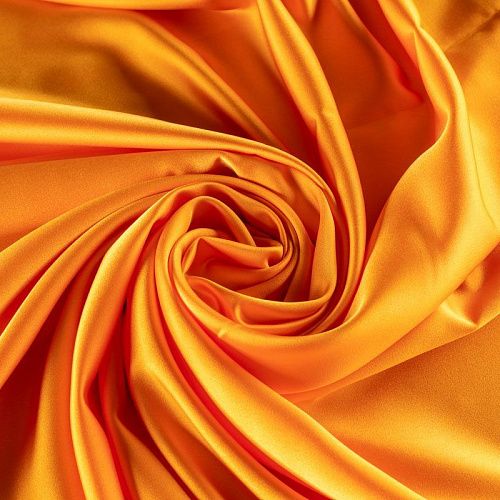 Шелк синтетический стрейч К1-388 морковно-оранжевый однотонный