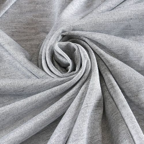 Трикотаж с люрексом 056-12091 светло-серый меланж