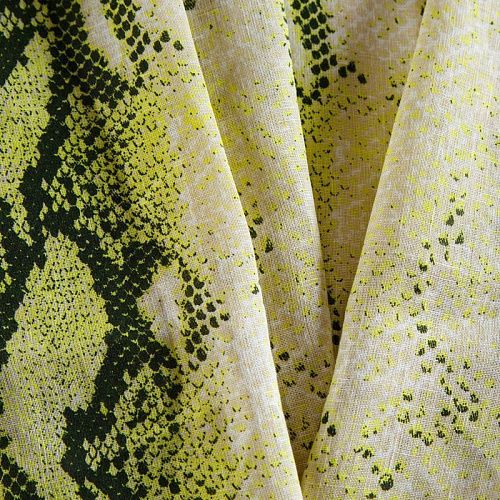 Лен натуральный 035-14431 лимонный принтованный