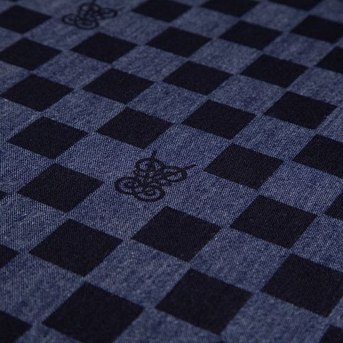 Джинс стрейч 015-20390 синий принтованный