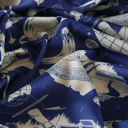 Хлопок 063-16358 сапфировый принтованный