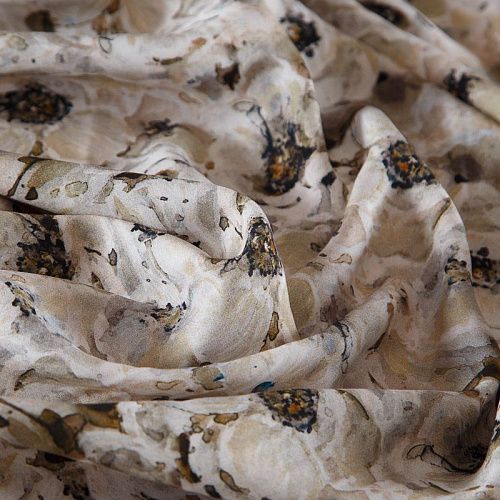 Штапель 069-177756 бежевый принтованный