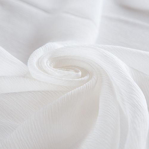 Шифон-жатка шелковый 068-16769 молочный однотонный