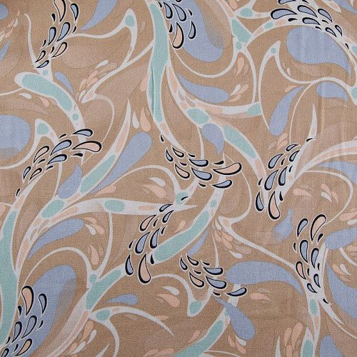 Штапель 069-17433 бежевый принтованный