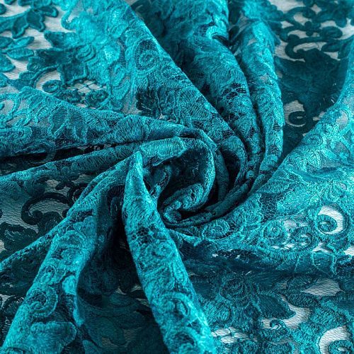 Гипюр на сетке К19-706 бриллиантовая зелень