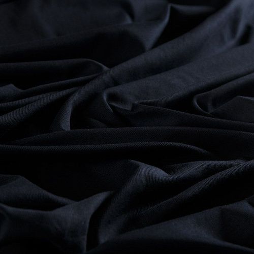 Трикотаж в рубчик  056-14710 черный однотонный