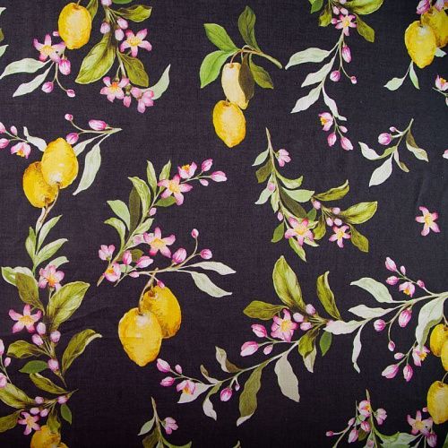 Батист 003-19854 черный принтованный