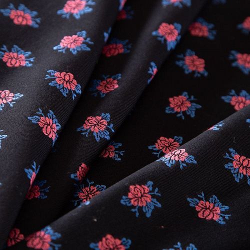 Шерсть костюмная с вышивкой 025-19633 черный