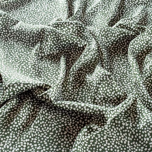 Шелк синтетический 065-01454 темно-изумрудный принтованный