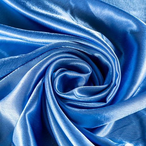 Креп-сатин К33-913 небесно-голубой однотонный