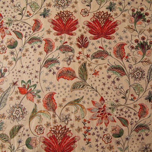 Лен-вискоза 035-20286 бежевый принтованный