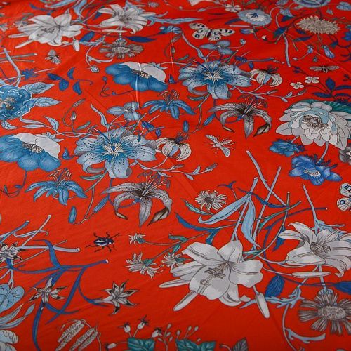 Ткань плащевая Gucci 042-19107 красный принтованный