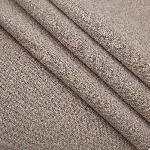 Трикотаж шерстяной вязаный 056-19827 бежевый однотонный