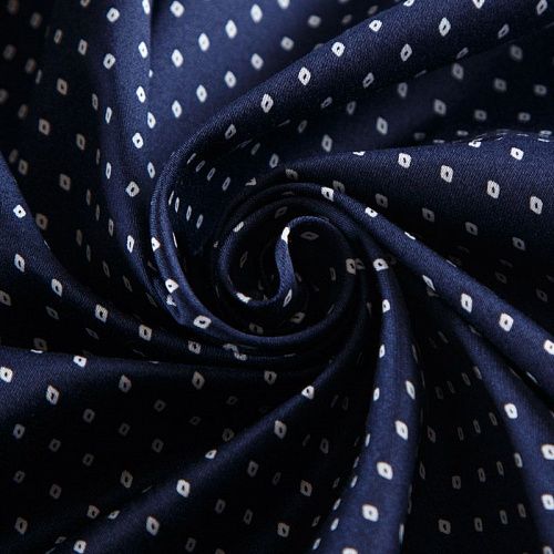 Сатин-коттон 063-12466 темно-синий принтованный