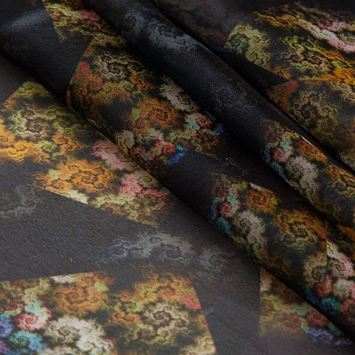 Шифон 068-17405 черный принтованный