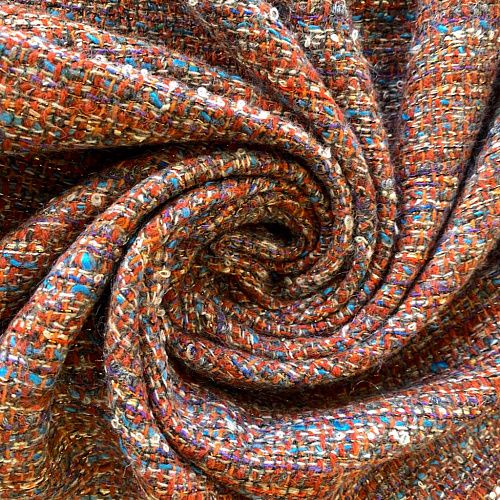 Твид шанель К17-173 терракотовый мультиколор