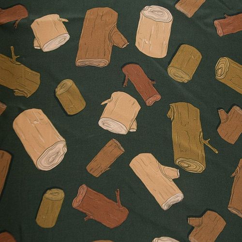 Вискоза 009-12206 бутылочный зеленый принтованный