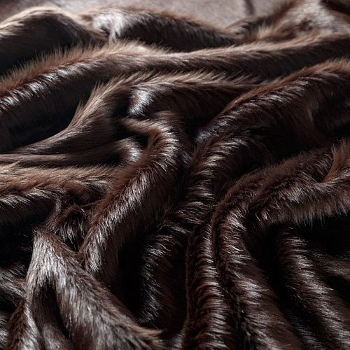 Мех искусственный 037-08806 коричневый однотонный