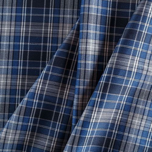 Ткань костюмная 025-05716 серо-синий клетка