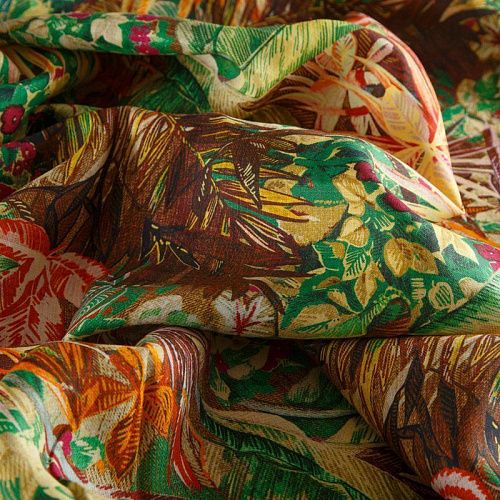 Лен натуральный Salvatore Ferragamo 035-16966 зеленый мультиколор