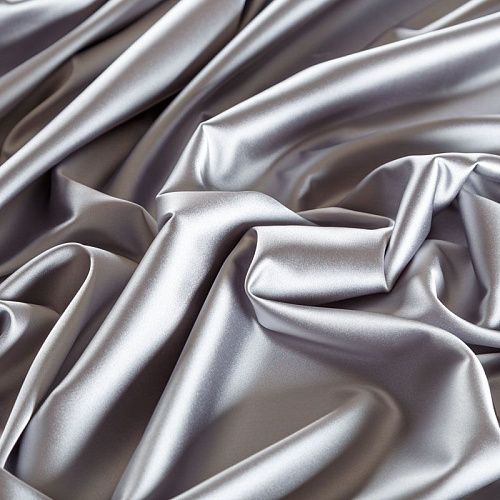 Сатин стрейч 001-07042 серебристо-серый однотонный